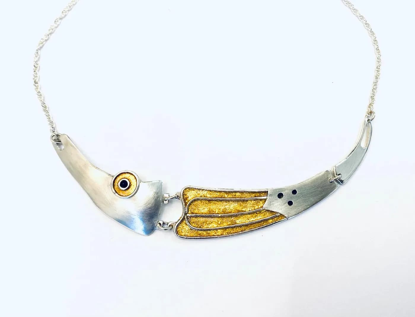 Necklace in silver and gold