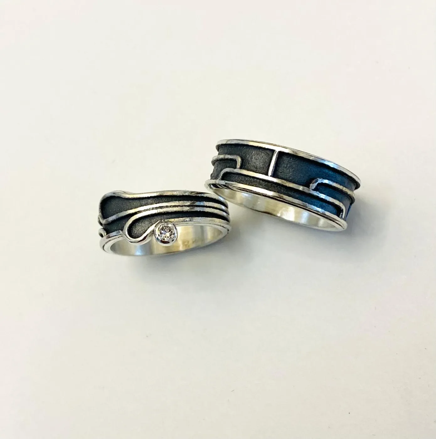 Silver wedding rings
